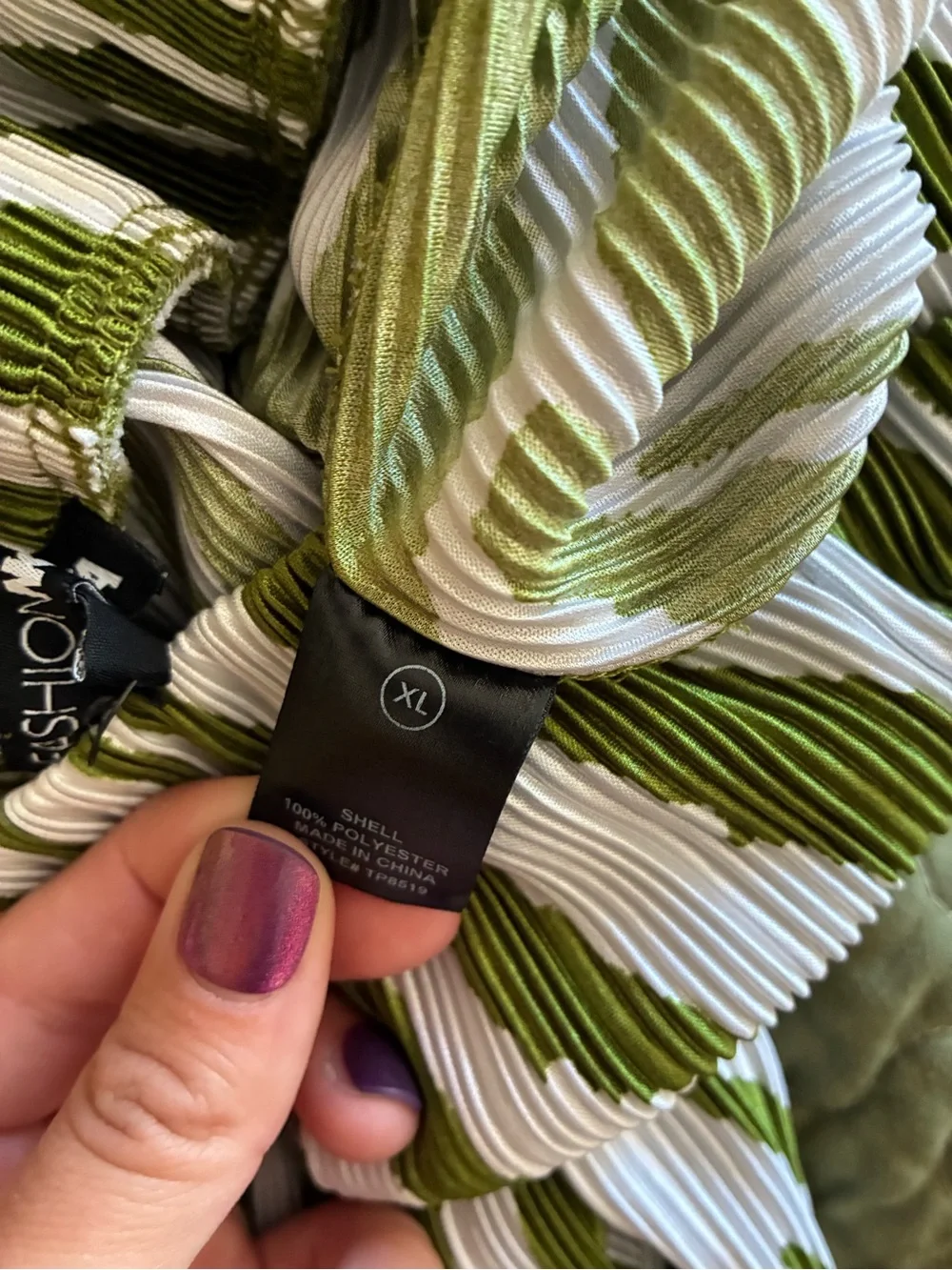 Fashion nova 2 piece set Green Zebra-Stripe Wide Leg Pants and top Women size xl - Picture 6 of 7